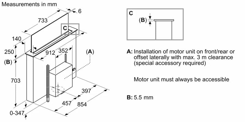 Siemens iQ 700 LD98WMM60B, Downdraft hood