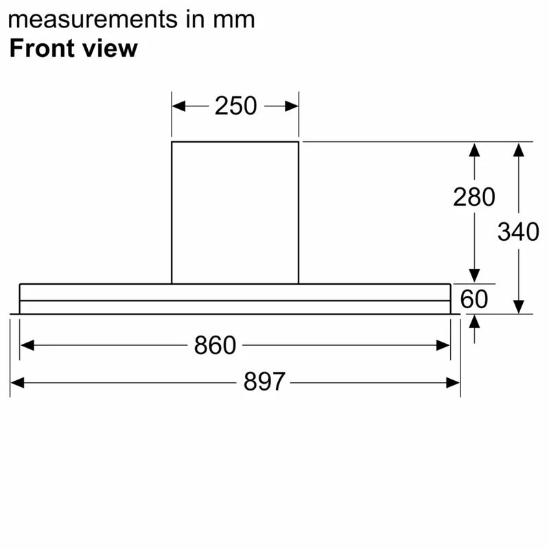 Bosch Series 6 DBB97AM60B, Integrated Design Hood