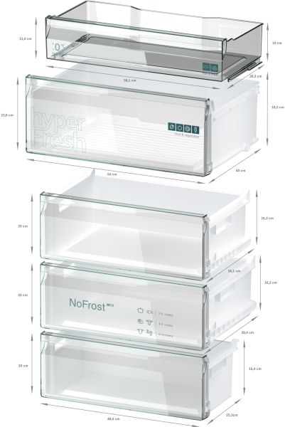 Siemens KG49NVIBG, Free-standing fridge-freezer with freezer at bottom
