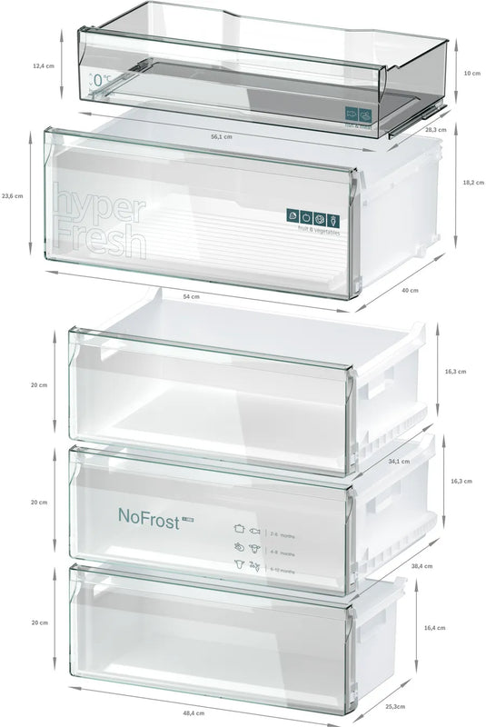 Siemens iQ 300 KG49NXIDF, Free-standing fridge-freezer with freezer at bottom