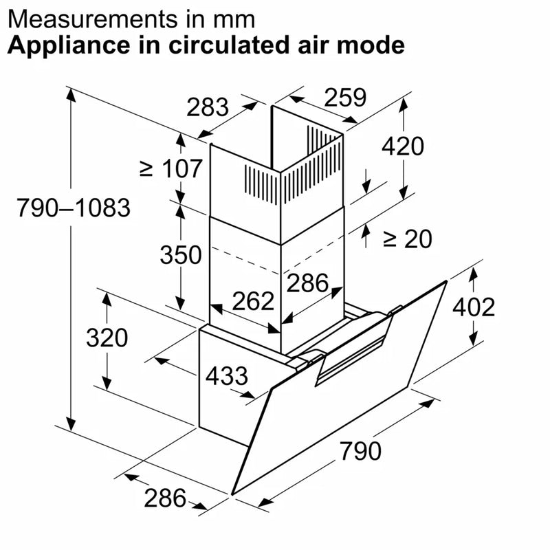 Siemens iQ 300 LC87KFN60B, wall-mounted cooker hood