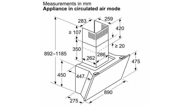 Neff D98IPT2Y5, wall-mounted cooker hood