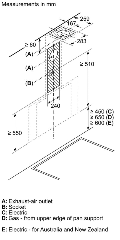 Neff N 90 D98IPT2S0B, wall-mounted cooker hood