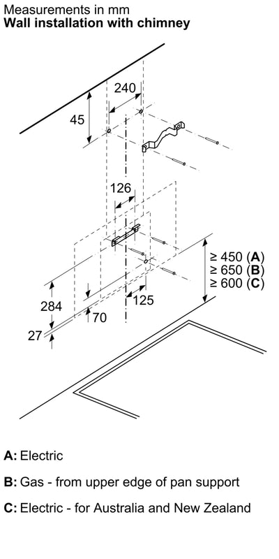 Siemens iQ 300 LC87KFN60B, wall-mounted cooker hood