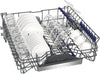 Dishwasher rack with cutlery and plates on a white background Thumbnail
