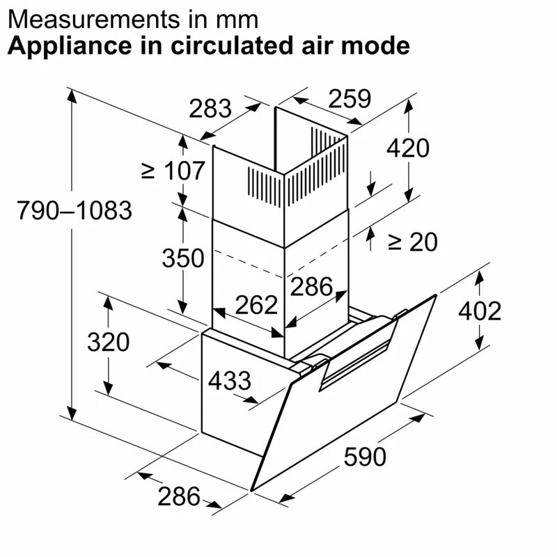 Neff N 50 D65IFN1S0B, wall-mounted cooker hood