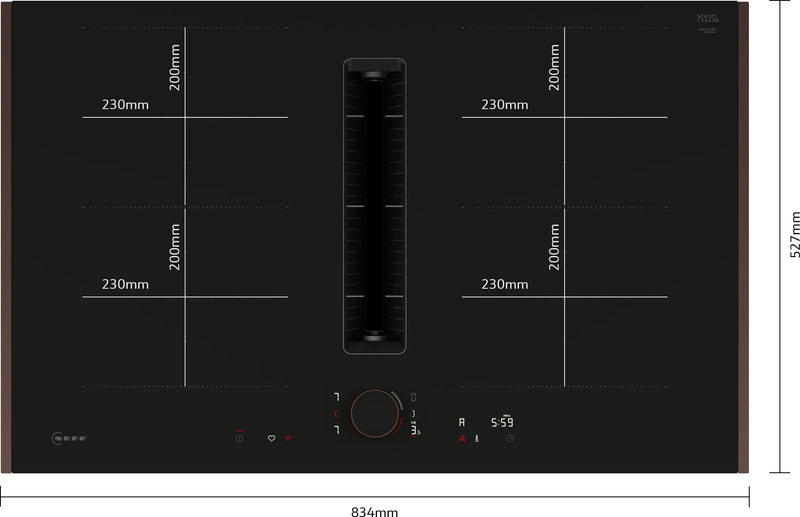 Neff N 90 V68YYX4B0, Induction hob with integrated ventilation system