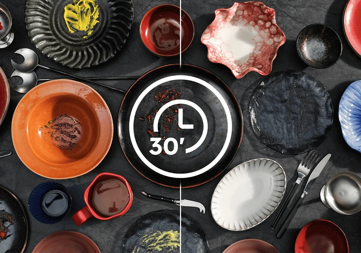 Clean dishes in 30 minutes