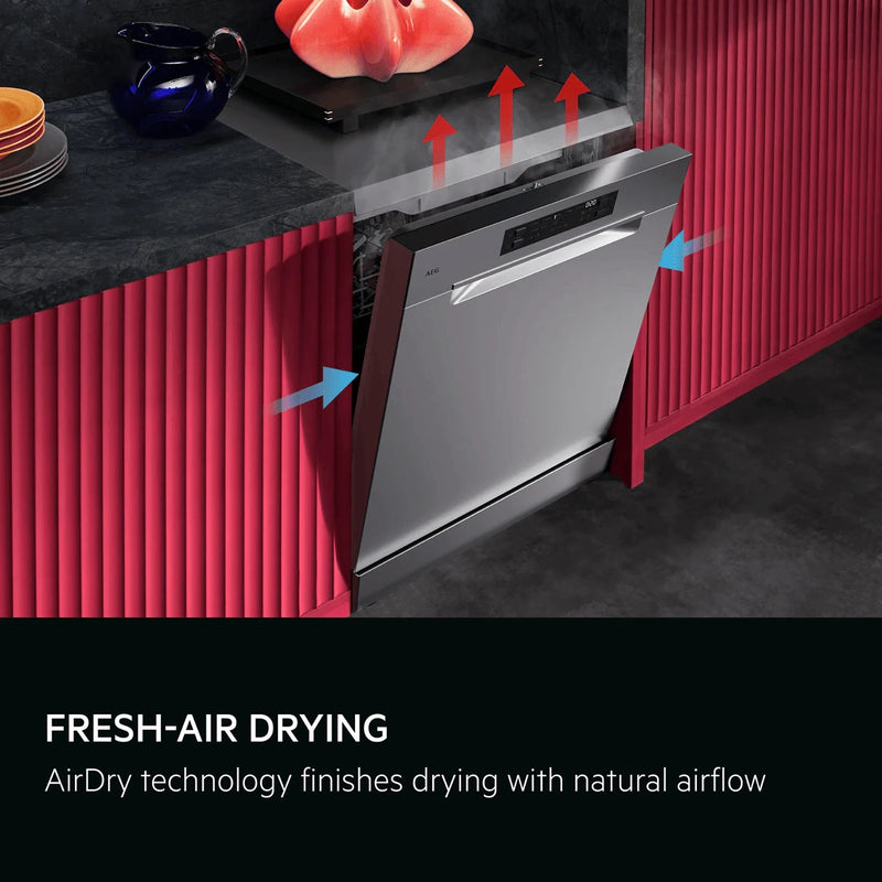AEG GF6200C1SNM 60cm Full Size Freestanding Dishwasher - Stainless Steel