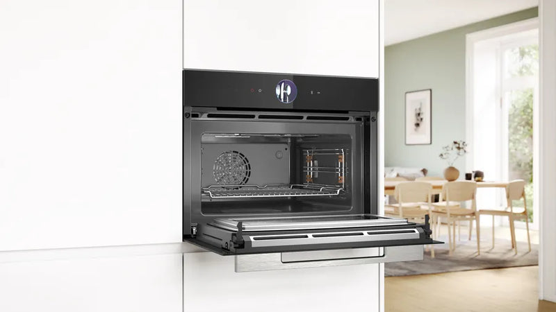 Bosch Series 8 CMG7361B1B, Built-in compact oven with microwave function