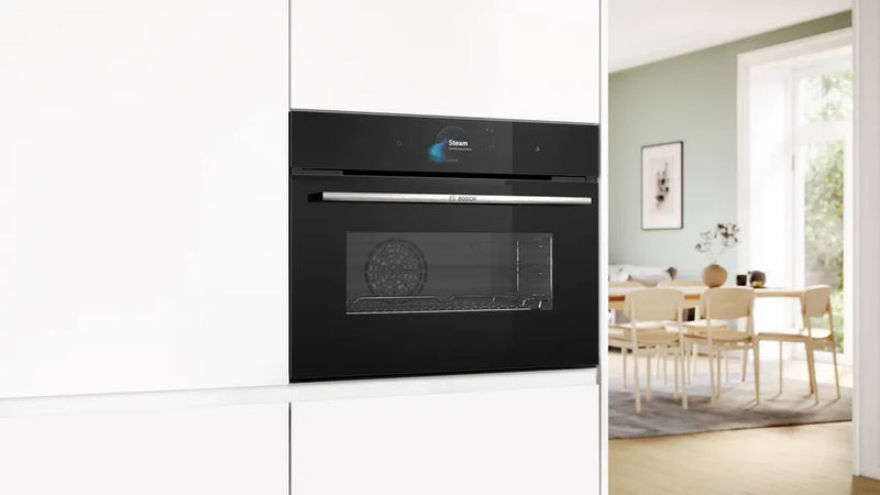 Bosch Series 8 CSG7584B1, Built-in compact oven with steam function
