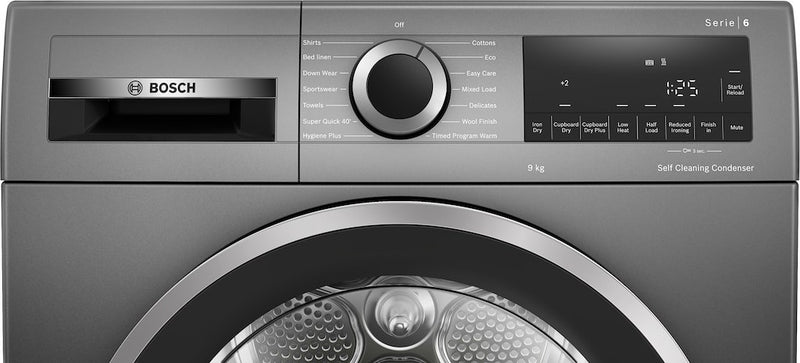 Bosch tumble dryer with control panel and display