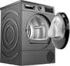 Gray dryer with open door showing interior, on a white background Thumbnail