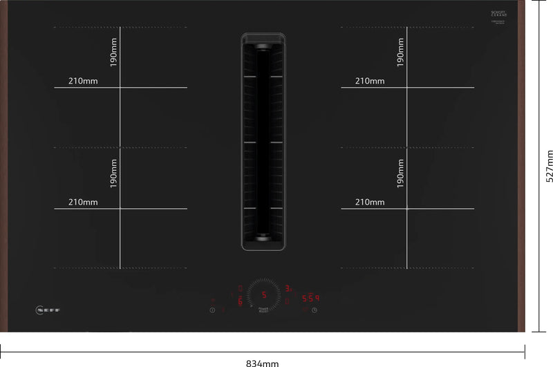 Neff N 70 V58YHQ4C0, Induction hob with integrated ventilation system