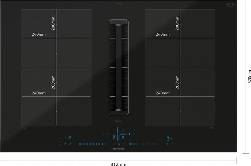Siemens iQ 700 EX870NX68E, Induction hob with integrated ventilation system