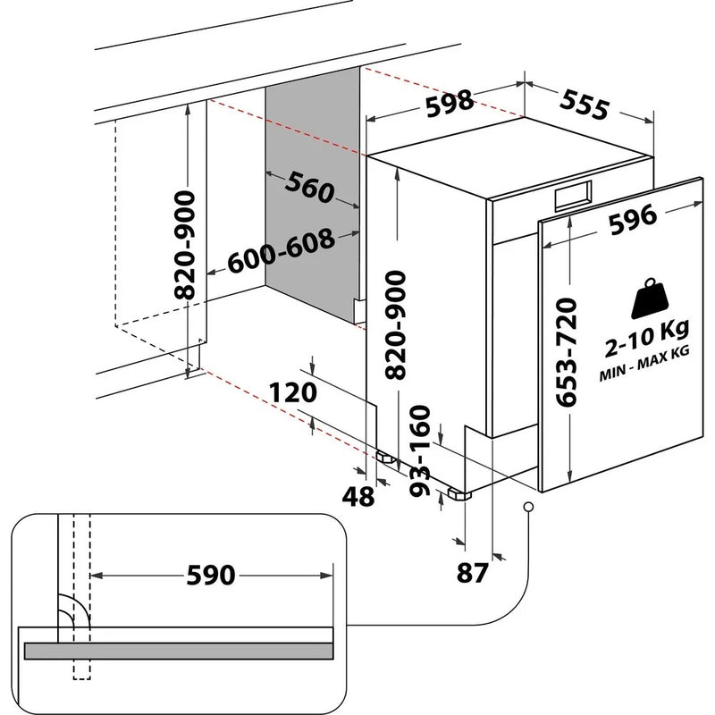 Hotpoint HP2IFC14BN6UK 14 Place Setting Integrated Full Size Dishwasher with ActiveDry