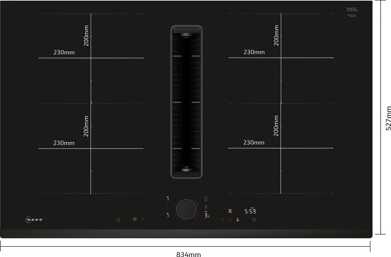 Neff V68FUX4L0, Induction hob with integrated ventilation system