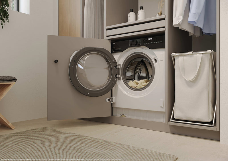 Haier BHA6S696M6D9-80 9/6kg Integrated Washer Dryer with A-30%/D Energy Rating  - White with Black Bezel