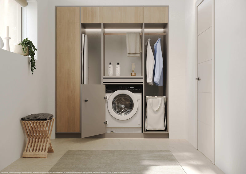 Haier BHA6S696M6D9-80 9/6kg Integrated Washer Dryer with A-30%/D Energy Rating  - White with Black Bezel