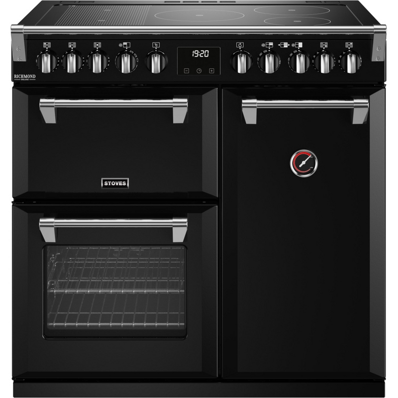 Stoves Richmond Deluxe ST DX RICH D900Ei RTY BK 90cm Electric Induction (Rotary Control) Range Cooker (Discontinued)