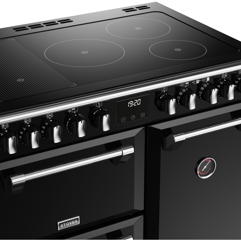 Stoves Richmond Deluxe ST DX RICH D900Ei RTY BK 90cm Electric Induction (Rotary Control) Range Cooker (Discontinued)