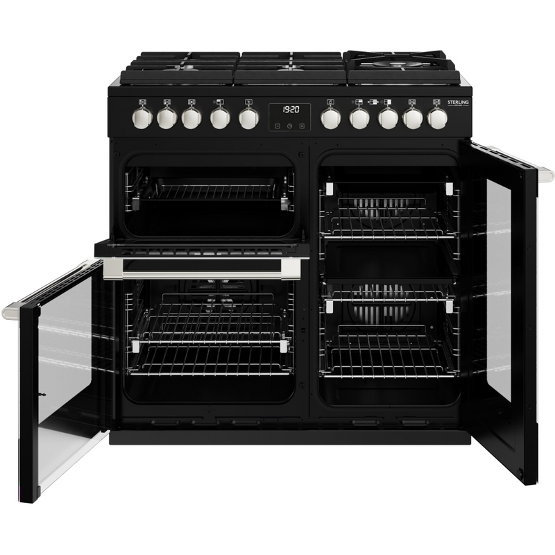 Stoves Sterling Deluxe ST DX STER D900DF GTG BK 90cm Dual Fuel GTG Range Cooker (Discontinued)