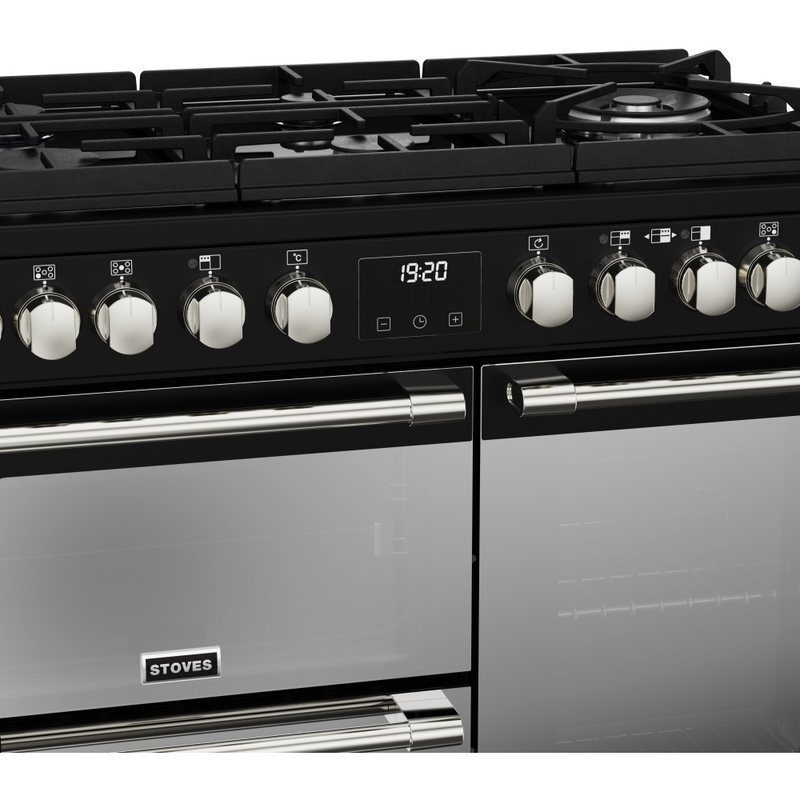 Stoves Sterling Deluxe ST DX STER D900DF GTG BK 90cm Dual Fuel GTG Range Cooker (Discontinued)