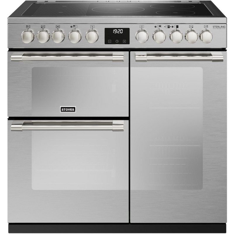 Stoves Sterling Deluxe ST DX STER D900Ei RTY SS 90cm Electric Induction (Rotary Control) Range Cooker (Discontinued)