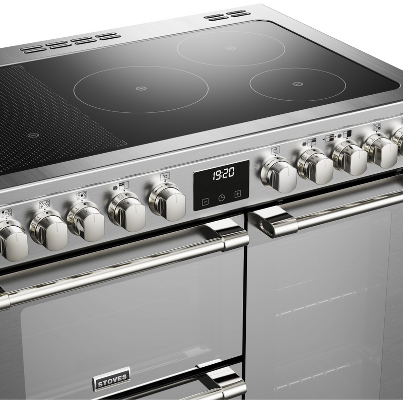 Stoves Sterling Deluxe ST DX STER D900Ei RTY SS 90cm Electric Induction (Rotary Control) Range Cooker (Discontinued)