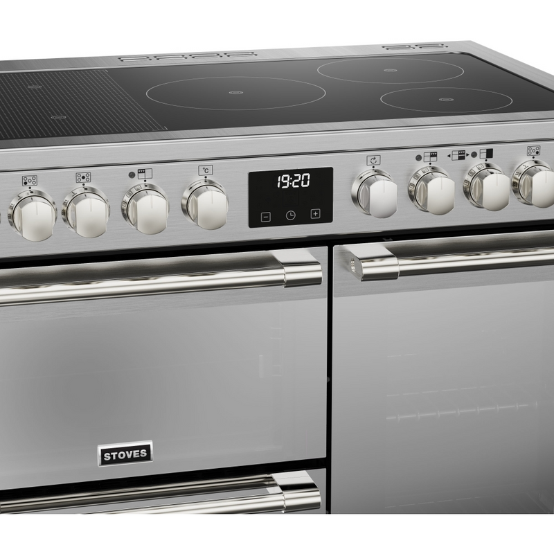 Stoves Sterling Deluxe ST DX STER D900Ei RTY SS 90cm Electric Induction (Rotary Control) Range Cooker (Discontinued)