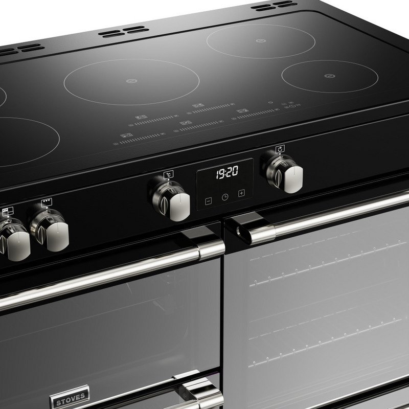 Stoves Sterling Deluxe ST DX STER D1100Ei TCH BK 110cm Electric Induction (Touch Control) Range Cooker (Discontinued)