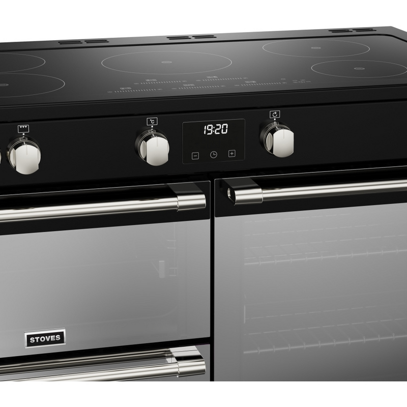 Stoves Sterling Deluxe ST DX STER D1100Ei TCH BK 110cm Electric Induction (Touch Control) Range Cooker (Discontinued)