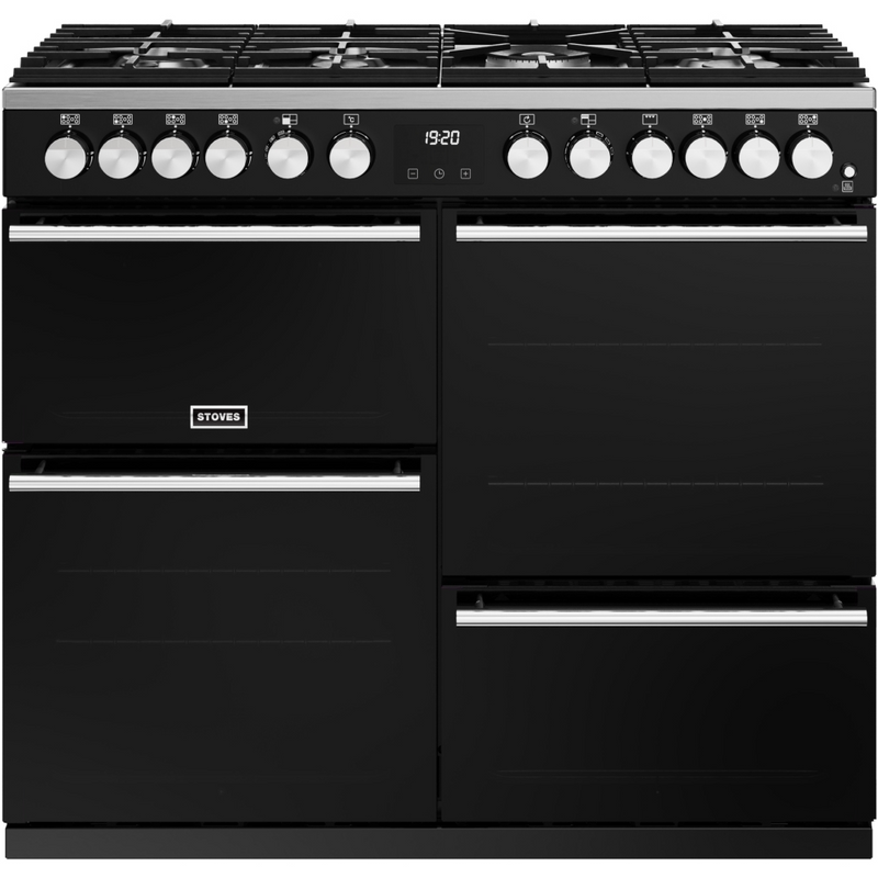 Stoves Precision Deluxe ST DX PREC D1000DF BK 100cm Dual Fuel Range Cooker (Discontinued)