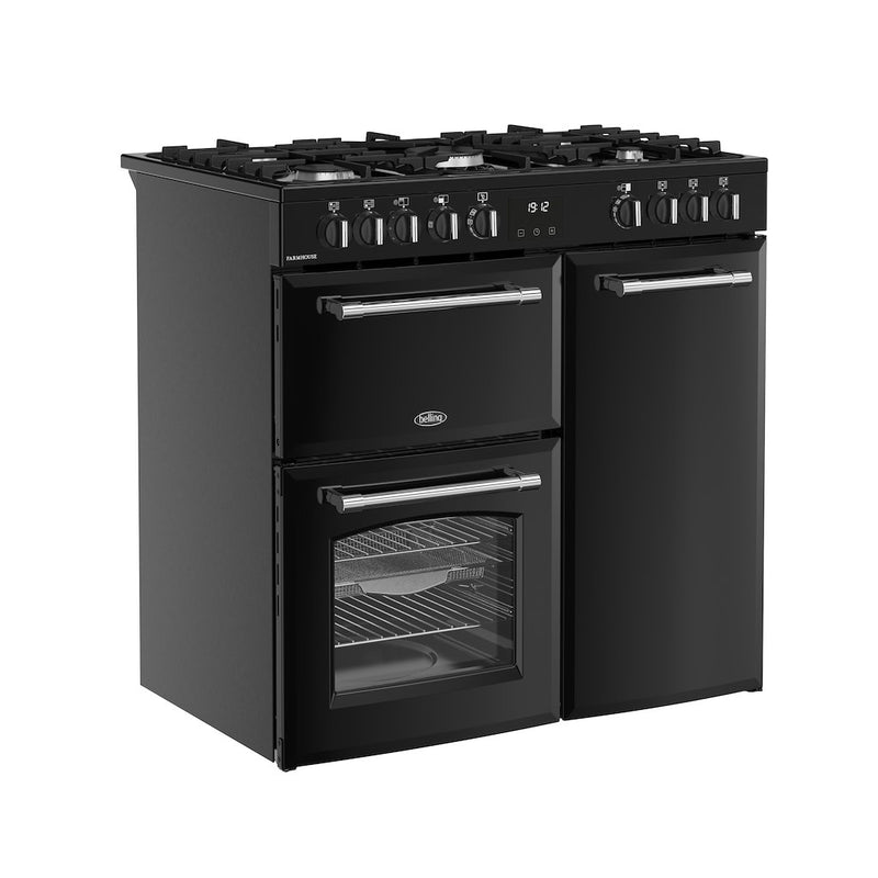 Belling RCA FARMHOUSE 90DF 90cm Dual Fuel Range Cooker - Black