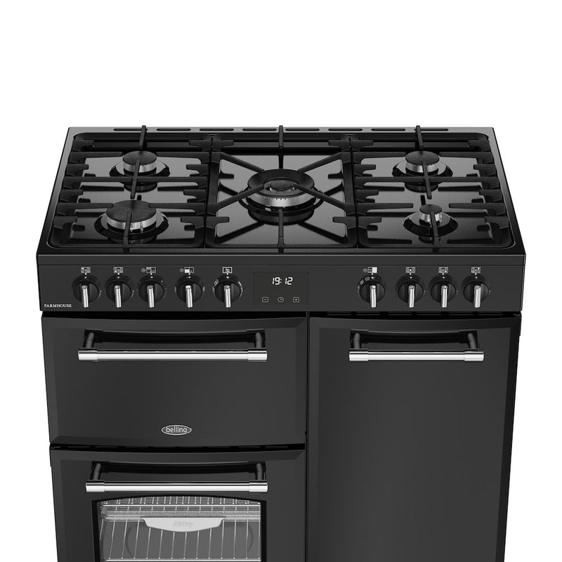 Belling RCA FARMHOUSE 90DF 90cm Dual Fuel Range Cooker - Black