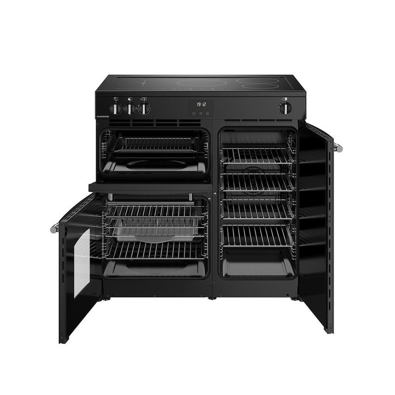 Belling RCA FARMHOUSE 90Ei 90cm Electric Induction Touch Range Cooker - Black