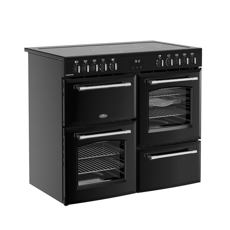 Belling RCA FARMHOUSE 100E 100cm Electric Ceramic Range Cooker - Black