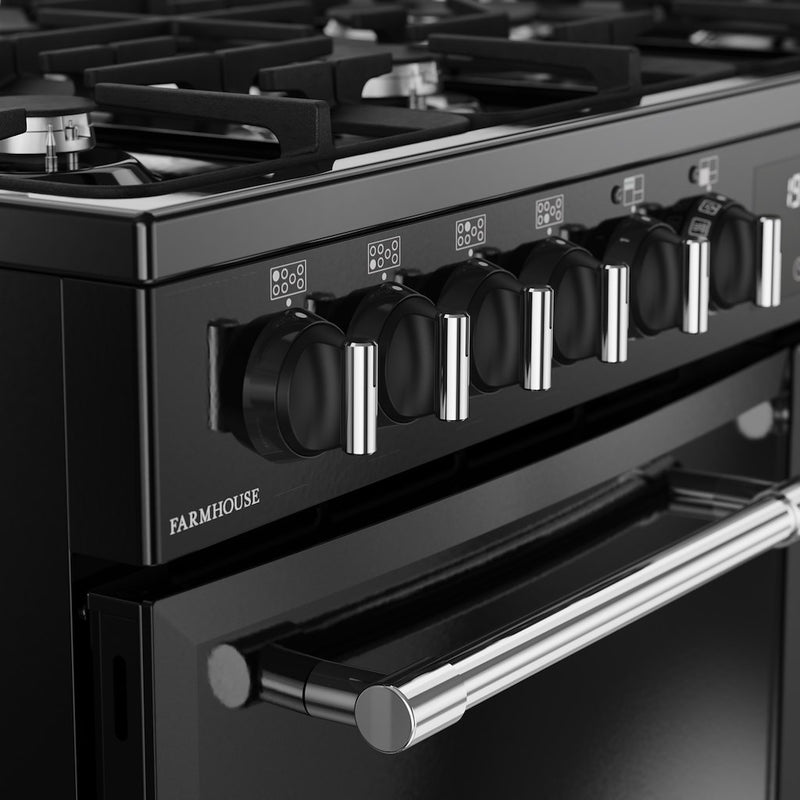 Belling RCA FARMHOUSE 100DF 100cm Dual Fuel Range Cooker - Black