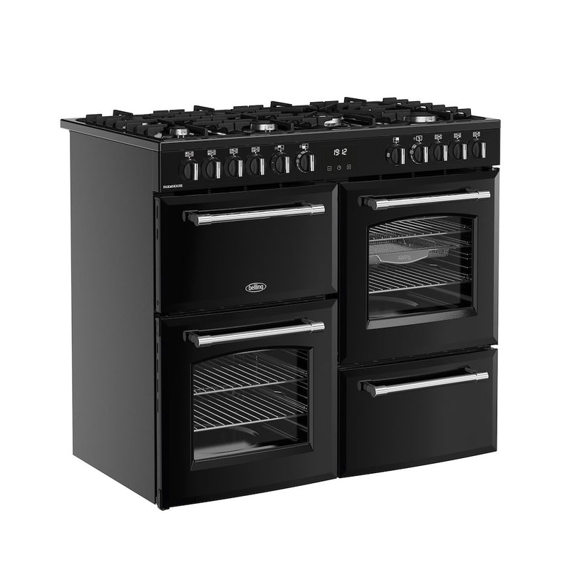 Belling RCA FARMHOUSE 100DF 100cm Dual Fuel Range Cooker - Black