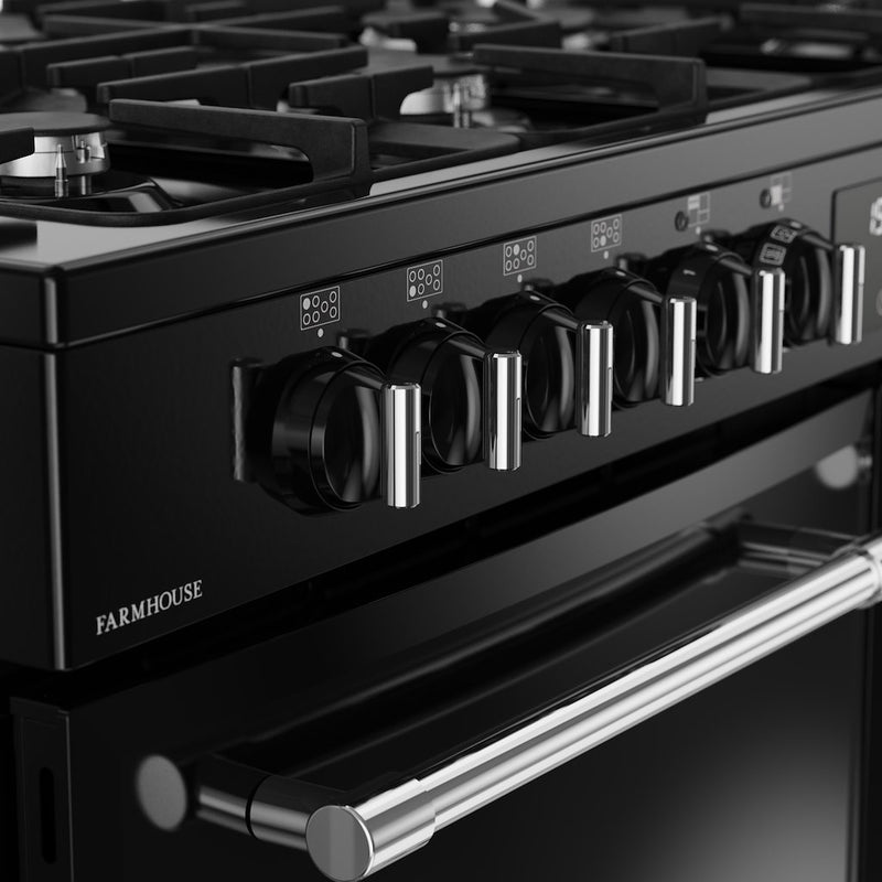 Belling RCA FARMHOUSE 110DF 110cm Dual Fuel Range Cooker - Black