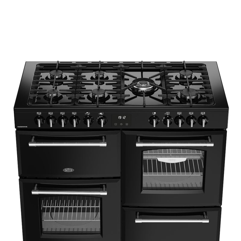 Belling RCA FARMHOUSE 110DF 110cm Dual Fuel Range Cooker - Black