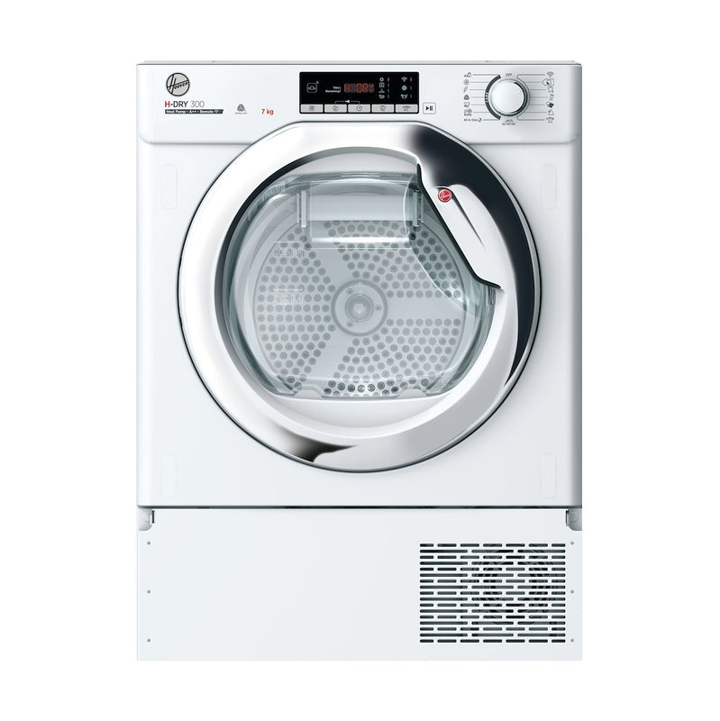 Hoover BATD H7A2TCE-80 H-DRY 300 PRO Integrated 7kg Heat Pump Tumble Dryer - A++ Energy Rated - White & Chrome (Discontinued)