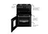 Belling MRA FARMHOUSE 60DF 60cm Dual Fuel Cooker - Black Thumbnail