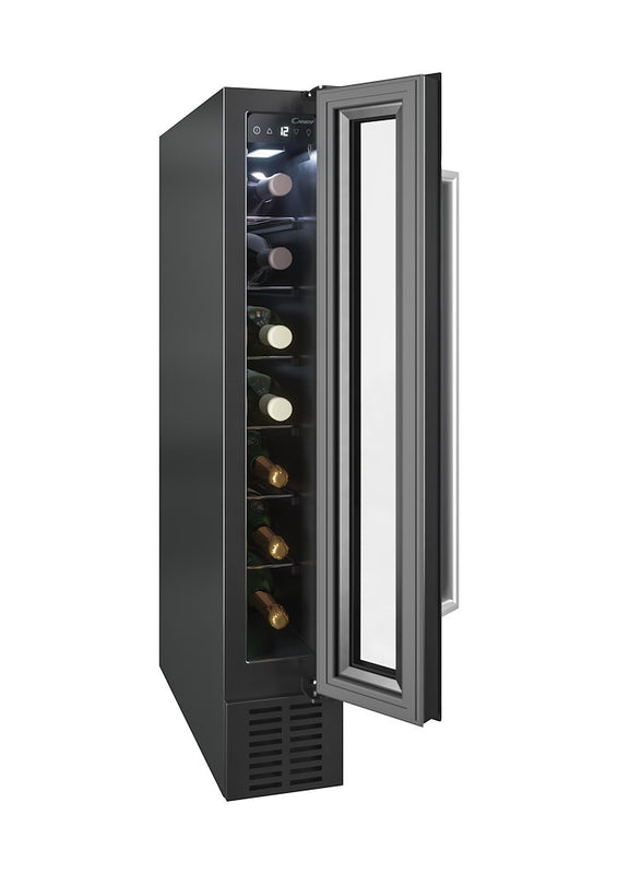 Candy CCVB 15 UK/1 15cm Integrated 7 Bottle Wine Cooler - Black - G Rated (Discontinued)
