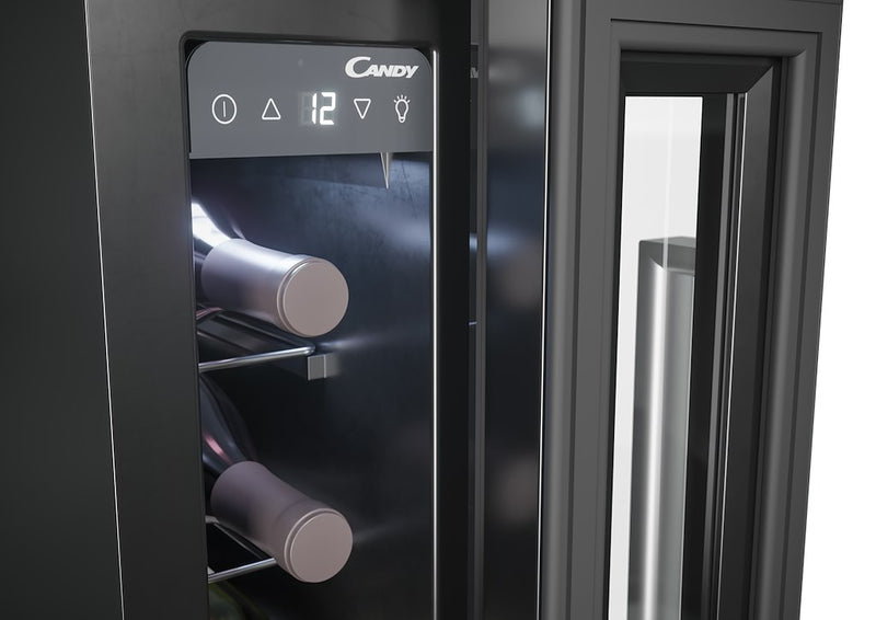 Candy CCVB 15 UK/1 15cm Integrated 7 Bottle Wine Cooler - Black - G Rated (Discontinued)