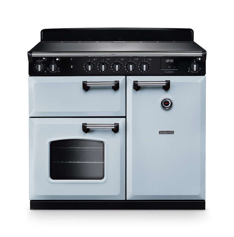 Rangemaster CL100EIPMSB/CM1 Classic 100 Induction Range Cooker - Misty Blue - A Rated