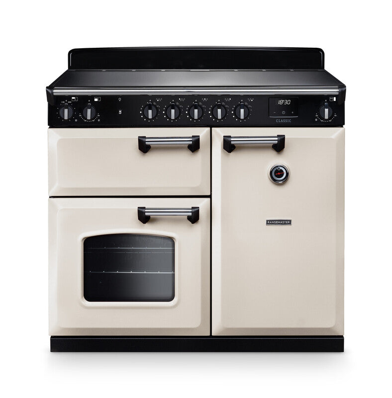 Rangemaster CL100EIPPCR/CM1 Classic 100 Induction Range Cooker - Pale Cream - A Rated