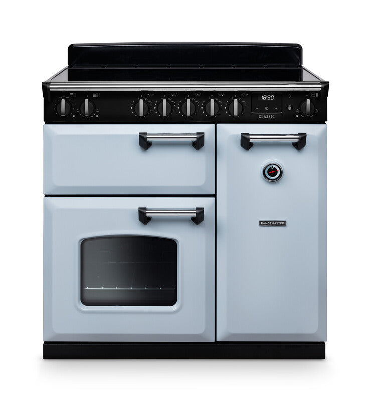 Rangemaster CL90EIPMSB/CM1 Classic 90 Induction Range Cooker - Misty Blue - A Rated