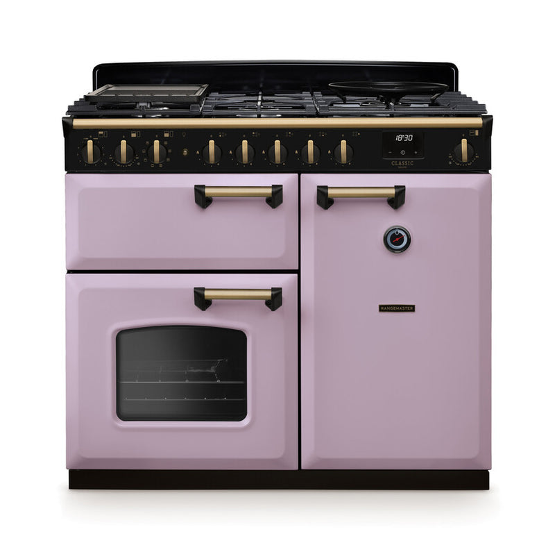 Rangemaster CLDL100DFPHTH/AB1 Classic Deluxe 100 Dual Fuel Range Cooker - Heather - A Rated