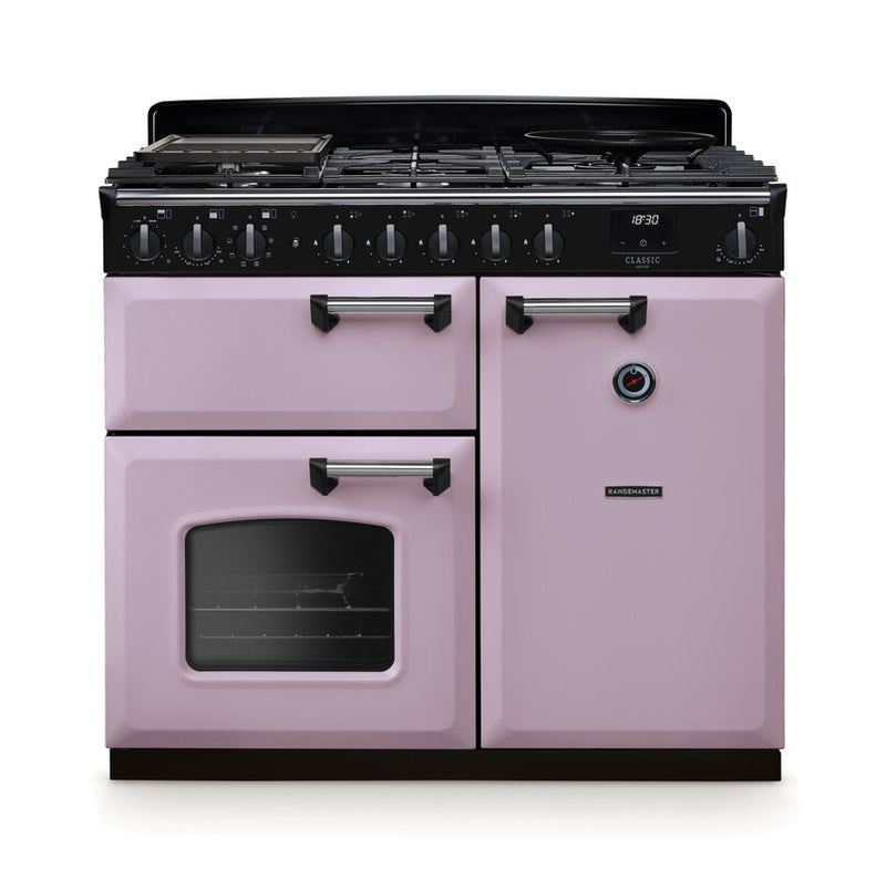 Rangemaster CLDL100DFPHTH/CM1 Classic Deluxe 100 Dual Fuel Range Cooker - Heather - A Rated